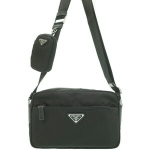 Prada ReNylon Saffiano leather shoulder bag Black